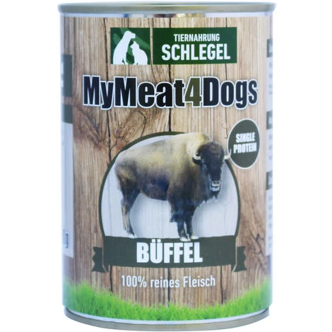 TIERNAHRUNG SCHLEGEL MyMeat4Dogs Hundefutter Reinfleischdose Büffel - 410 G 1 TIERNAHRUNG SCHLEGEL MyMeat4Dogs Hundefutter Reinfleischdose Büffel - 410 G