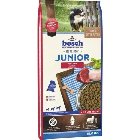 BOSCH PETFOOD CONCEPT Bosch Junior Lamm & Reis 15 Kg Hundefutter Trockenfutter 1 BOSCH PETFOOD CONCEPT Bosch Junior Lamm & Reis 15 Kg Hundefutter Trockenfutter