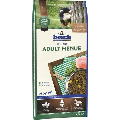 BOSCH PETFOOD CONCEPT Bosch Adult Menue 15 Kg Hundefutter Trockenfutter 1 BOSCH PETFOOD CONCEPT Bosch Adult Menue 15 Kg Hundefutter Trockenfutter