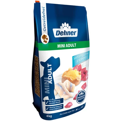 Dehner Premium Hundetrockenfutter Mini Adult, Seefisch Und Lamm Mit Kartoffel, 4 Kg 1 Dehner Premium Hundetrockenfutter Mini Adult, Seefisch Und Lamm Mit Kartoffel, 4 Kg