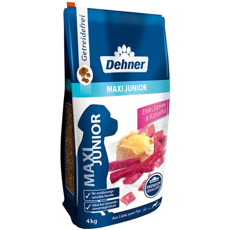 Dehner Premium Hundetrockenfutter Maxi Junior, Ente Und Lamm Mit Kartoffel, 4 Kg 1 Dehner Premium Hundetrockenfutter Maxi Junior, Ente Und Lamm Mit Kartoffel, 4 Kg