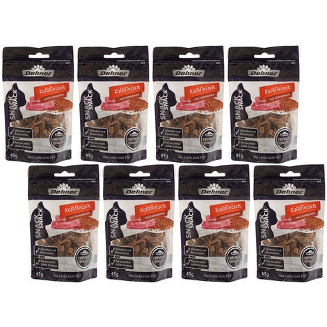 Dehner Premium Katzensnack, Kalbfleischstreifen, 8 X 45 G (360 G) 1 Dehner Premium Katzensnack, Kalbfleischstreifen, 8 X 45 G (360 G)