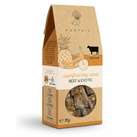 FANTAIL Getreide- Und Glutenfreies Leckerli Aus Rindfleisch Und Früchten 70 G Für Hunde 1 FANTAIL Getreide- Und Glutenfreies Leckerli Aus Rindfleisch Und Früchten 70 G Für Hunde