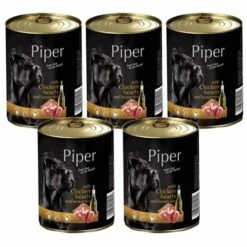 PIPER MIT HÜHNERHERZEN UND BRAUNEM REIS HUNDEFUTTER 400G PIPER, HUNDEKONSERVEN, NEWS DOLINA NOTECI