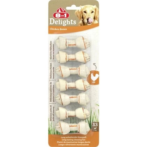 8in1 Kauknochen Delights Chicken XS Leckerli Kausnack Hundefutter 1 8in1 Kauknochen Delights Chicken XS Leckerli Kausnack Hundefutter
