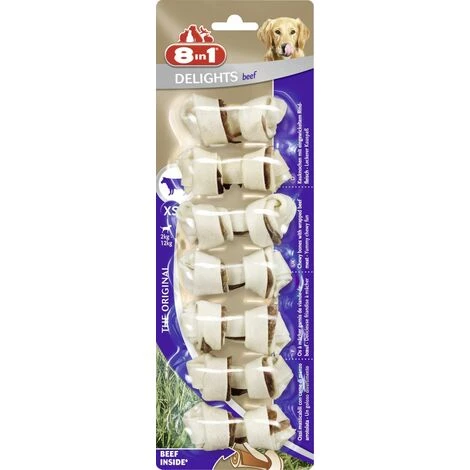 8in1 Kauknochen Delights Beef XS Leckerli Kausnack Hundefutter 1 8in1 Kauknochen Delights Beef XS Leckerli Kausnack Hundefutter