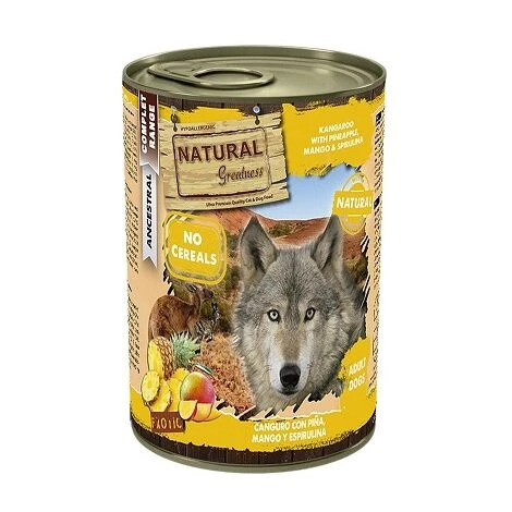 NATURAL GREATNESS NatÙrliche Gr_¤e Fertigstellung Von Lebensmitteln FÙr Hunde Mit K_nguru Mit Piva Und Spirulina - Exotisch, 6 Dosen X 400 G 1 NATURAL GREATNESS NatÙrliche Gr_¤e Fertigstellung Von Lebensmitteln FÙr Hunde Mit K_nguru Mit Piva Und Spirulina - Exotisch, 6 Dosen X 400 G