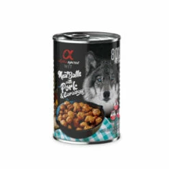 Alpha Spirit AlbÑndigas Schweinefleisch Alcaravea Food HÜ _meda FÙr Hunde - 12x400gr