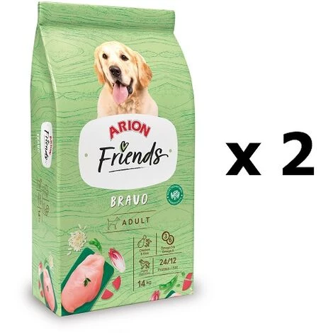 Arion Freunde Bravo Essen FÙr Erwachsene Hunde Mit HÙhnchen, 28 Kg (Sparpackung 2 X 14 Kg) 1 Arion Freunde Bravo Essen FÙr Erwachsene Hunde Mit HÙhnchen, 28 Kg (Sparpackung 2 X 14 Kg)