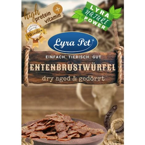 1 Kg Lyra Pet® Entenbrustwürfel Dry Aged & Gedörrt 1 1 Kg Lyra Pet® Entenbrustwürfel Dry Aged & Gedörrt