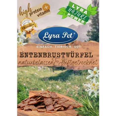1 Kg Lyra Pet® Entenbrustwürfel Naturbelassen & Luftgetrocknet 1 1 Kg Lyra Pet® Entenbrustwürfel Naturbelassen & Luftgetrocknet
