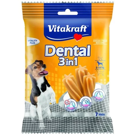 Vitakraft Dental 3in1 - Zahnpflege-Snack Für Hunde Von 5-10 Kg - 12x 7 Sticks 1 Vitakraft Dental 3in1 - Zahnpflege-Snack Für Hunde Von 5-10 Kg - 12x 7 Sticks